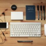 flat-lay-of-tech-gadgets-and-stationery
